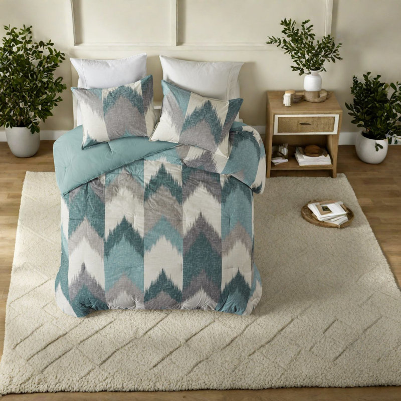 Ensembles de literie hypoallergéniques avec rembourrage en polyester, style turquoise moderne pour la maison