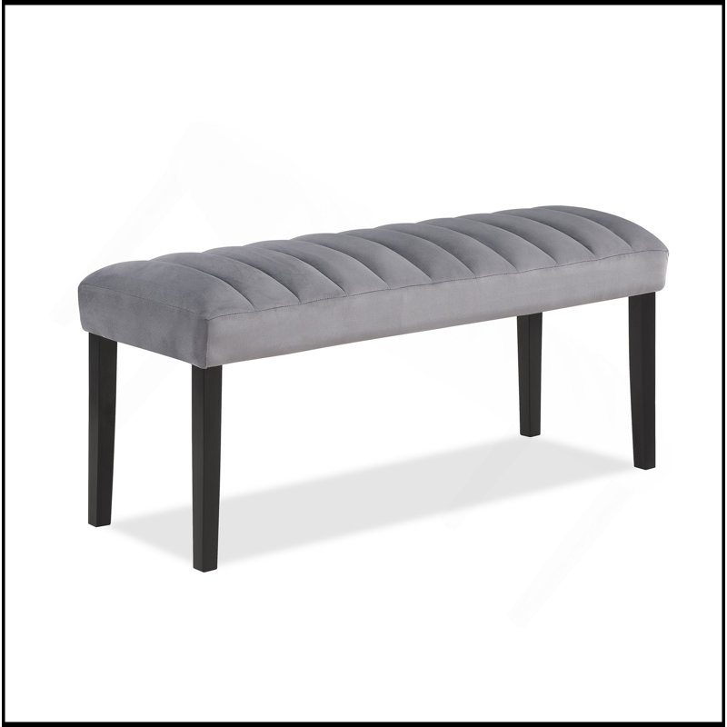 1pc gris noir banc salle à manger tissu de velours tissu d'ameublement de salle à manger meubles en bois