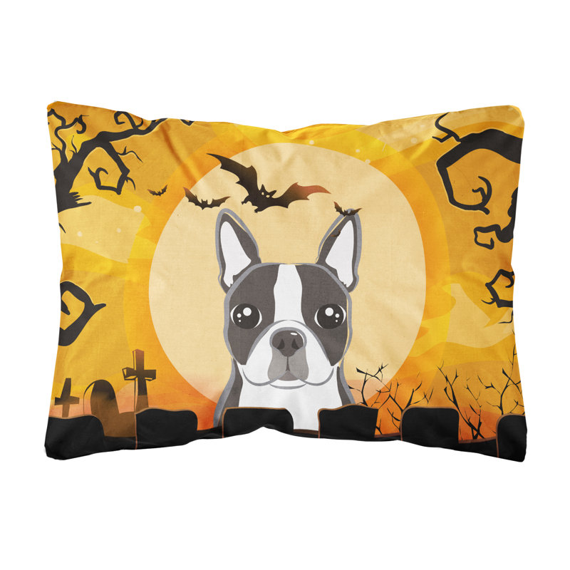  Coussin intérieur / extérieur Halloween Boston Terrier
