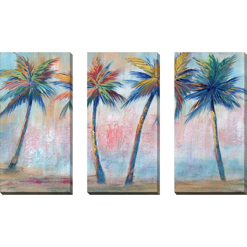 "Color Pop Palms", ensemble de 3 impressions sur toile
