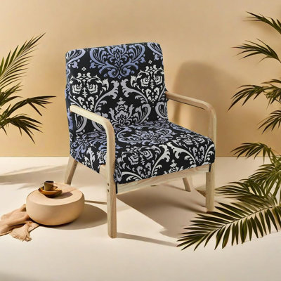 Mid-Century Modern Chair Slipcover – Printed / Stretch Fabric / Reading Or Armchair Protector / Living Room Upholstered Chair Cover
