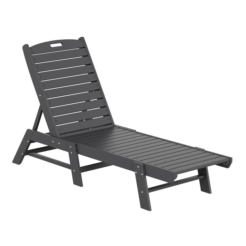 Chaise longue d'extérieur en PEHD Laguna, Gris foncé