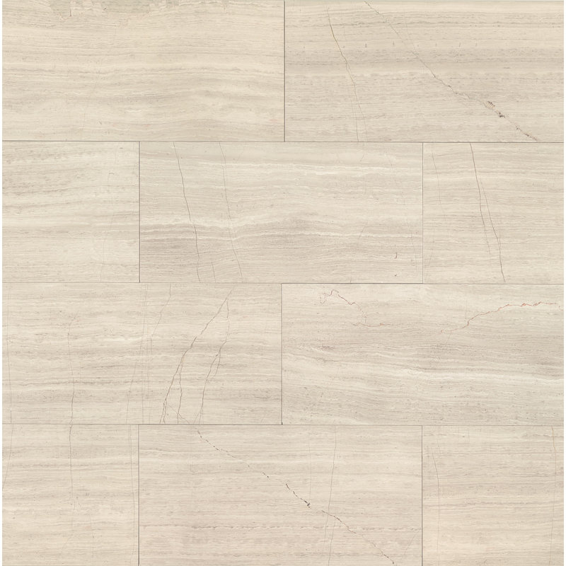 Maison 12" x 24" Marble Wood Look Wall & Floor Tile, Ashen Gray