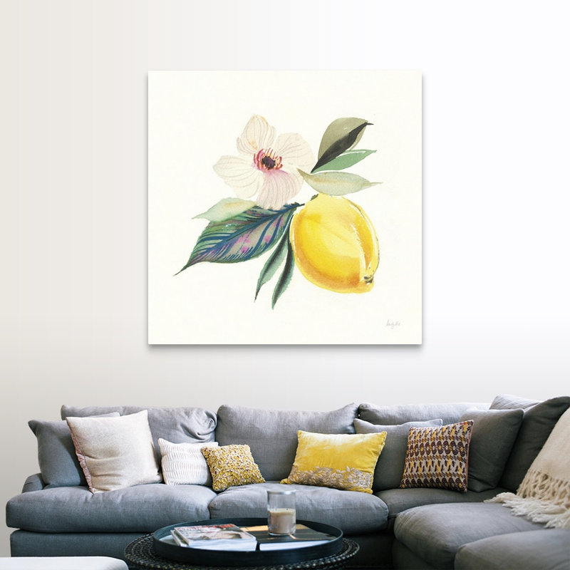 Reproduction d’art sur toile, "Citrus Summer III" par Kristy Rice, H 48 po x l 48 po x P 1,25 po, Toile tendue