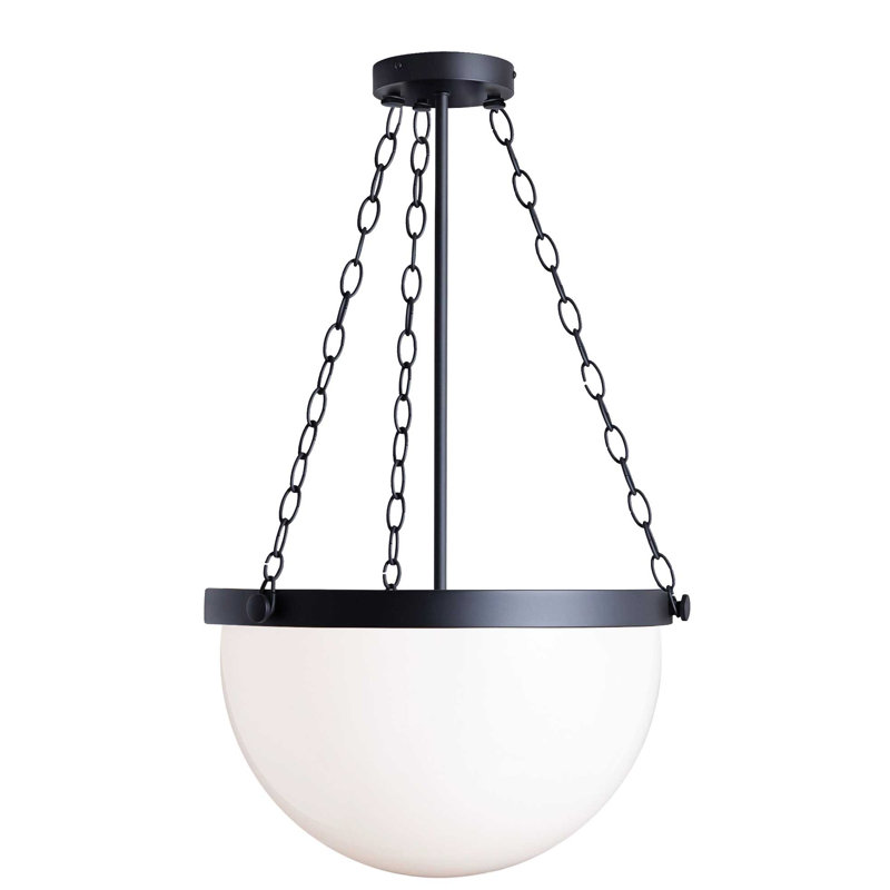 Luminaire suspendu incandescent 1 lumière Kavell, Noir mat