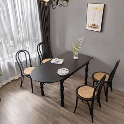 Vintage solid wood ash dining table set