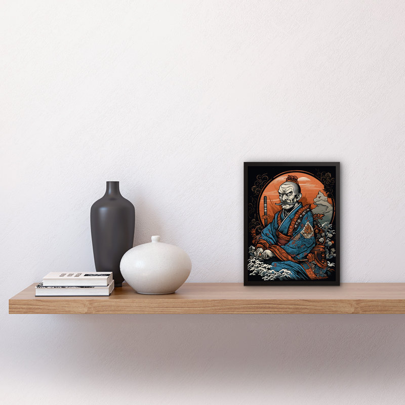 Minghui Samurai Master Old School USA Tattoo Ink Body Art Rockabilly Americana - Single Picture Frame Print
