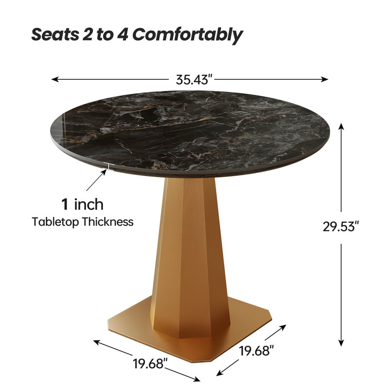 35.43"Round Pedestal Dining Table