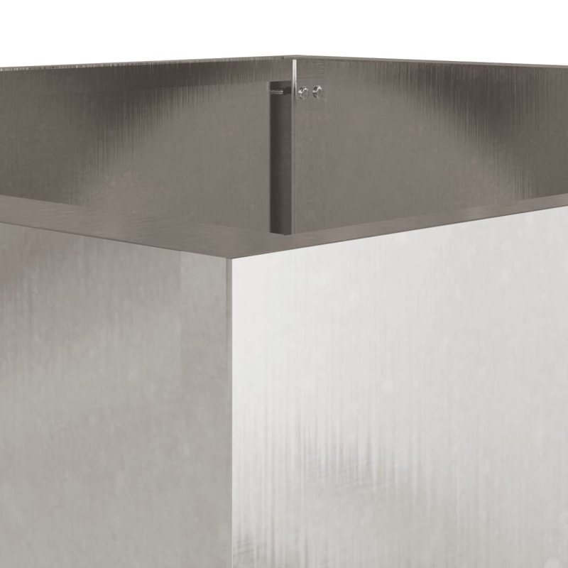 Planter Steel, Silver, 29cm H x 32cm W x 30cm D, 2