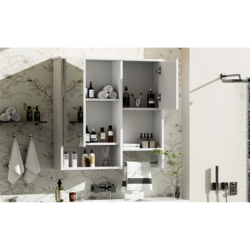 Armoire de salle de bain - et fonctionnelle 29 po x 28 po avec miroir pour un rangement pratique