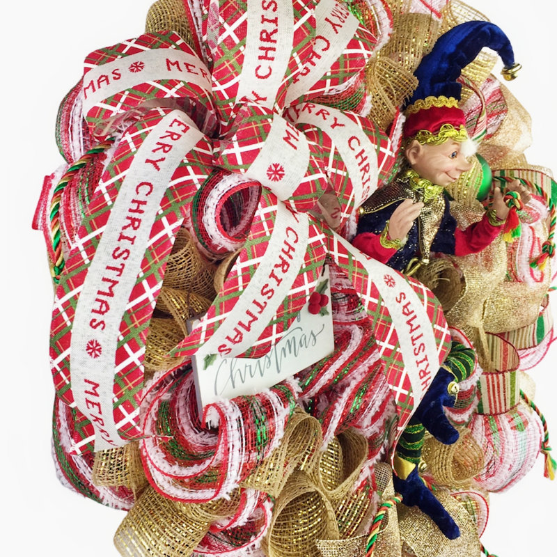 Couronne en maille 20 po Merry Christmas