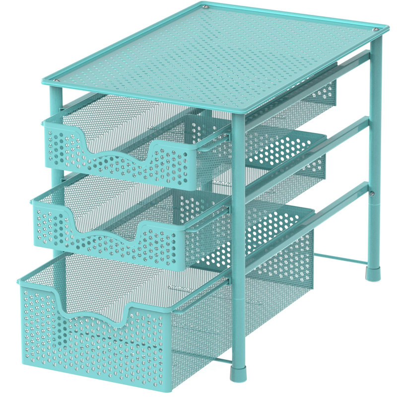 Tiroir de rangement empilable et coulissant (turquoise), Turquoise
