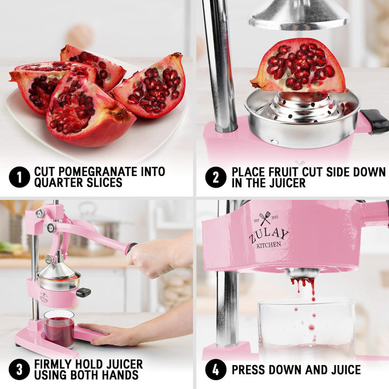 Zulay Kitchen Cast-iron Citrus Press And Orange Squeezer , Pink