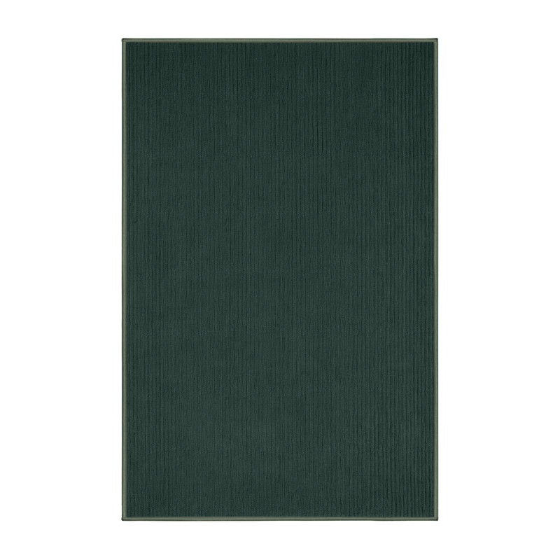 Machine Washable Solid Green Area Rug, Rectangle 2' x 3'