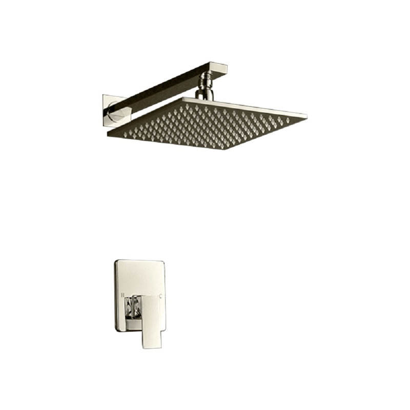 Amancio Wall Mount LED Rainfall Shower Set with Handheld, Brushed Nickel