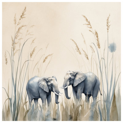 Elephants In Tall Grass Comforter