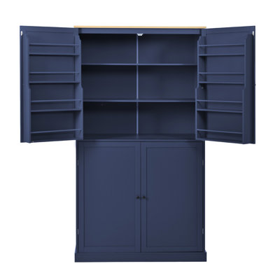 Garde-manger de 40,2 po x 20 po x 71,3 po avec tiroirs intégrés, tablettes réglables, rangement idéal pour la salle à manger, 2 portes et 2 tiroirs