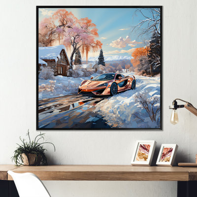 «Exotic Car Charm In Winter I», reproduction sur toile