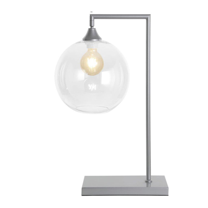 Wang Metal Table Lamp, Silver, White