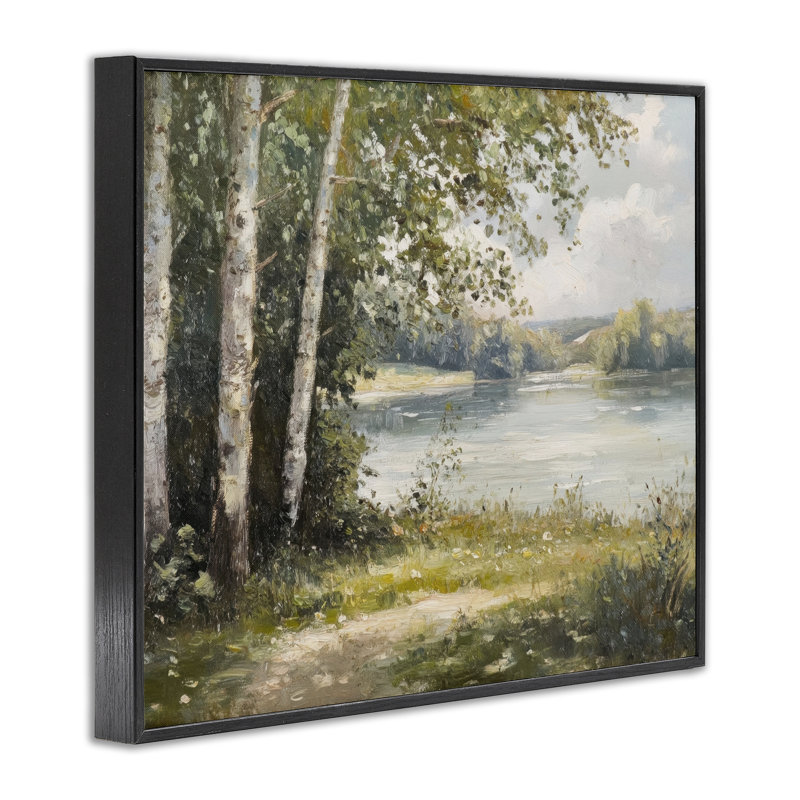 «Place To Relax Lake View», estampe numérique par Petal Prints Design, H 11 po x l 14 po, Giclée encadrée noir minuit