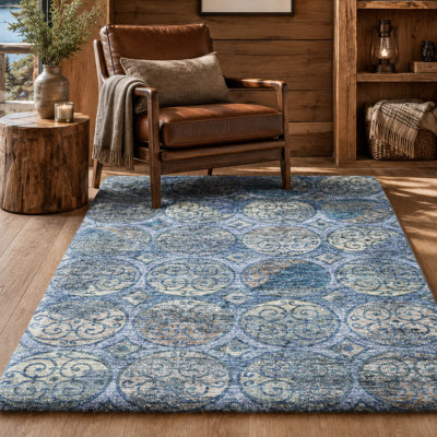 Tapis Dream Shag ADS738 à cercles, lavable à la machine de qualité supérieure