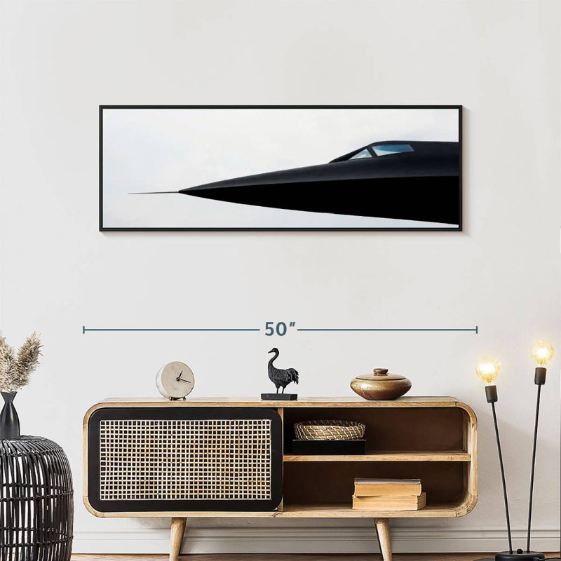 Avion militaire Blackbird, 46 po x 16 po, Cadre flottant noir