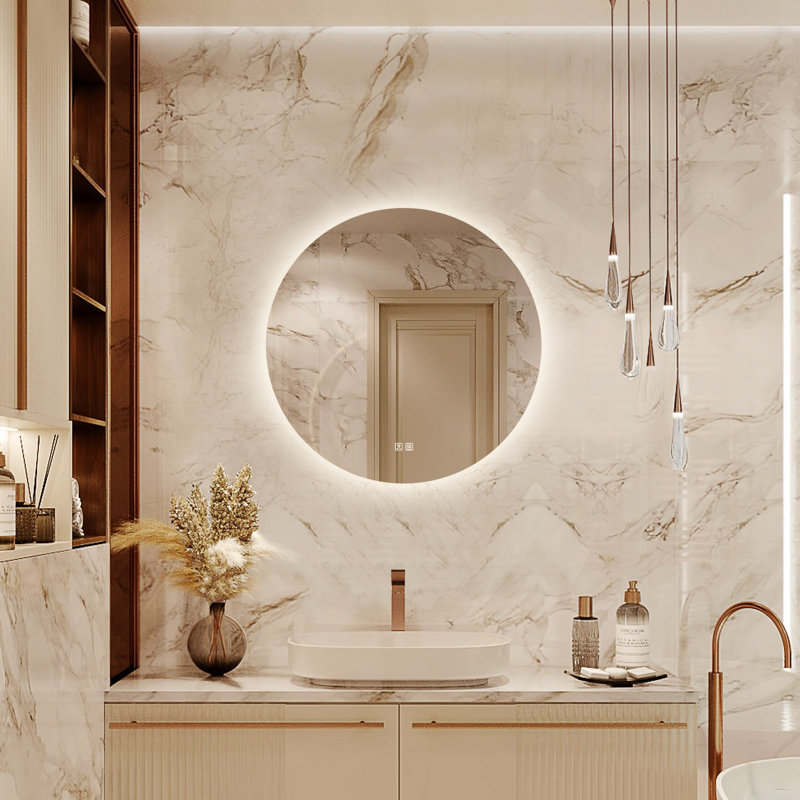 Miroir de salle de bain Naliyah, 24 po x 24 po