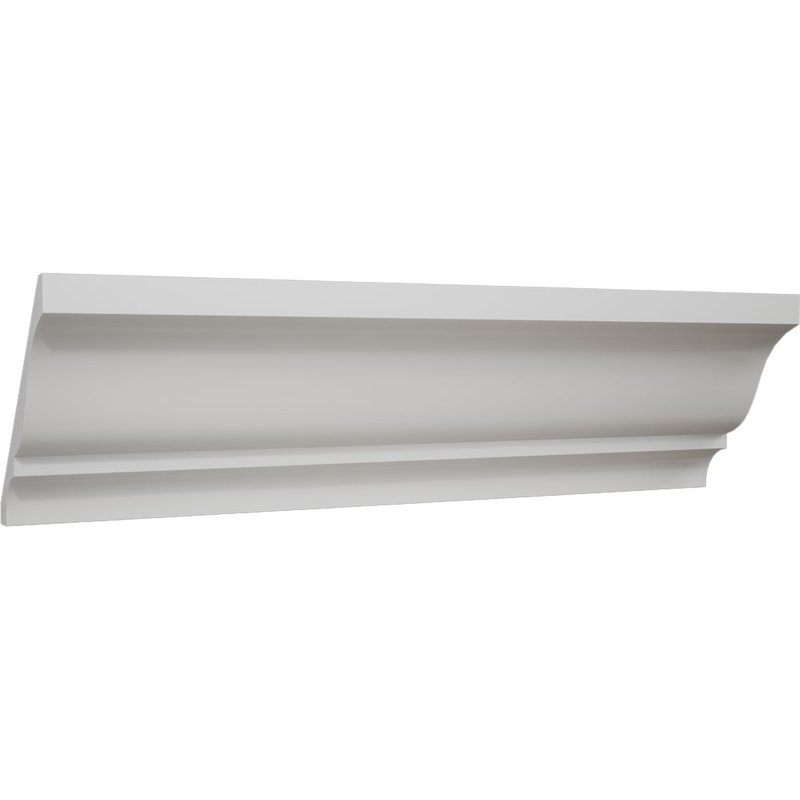 WM45 - 4 1/4 in. H x 3 1/4 in. P x 5 1/4 in. F x 96 in. L, TrueCraft PVC Crown Moulding, White
