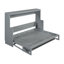 Lit escamotable double avec bureau à levage hydraulique, gris