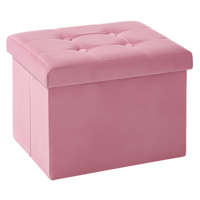 Repose-pieds pliant avec repose-pieds en velours, Rose