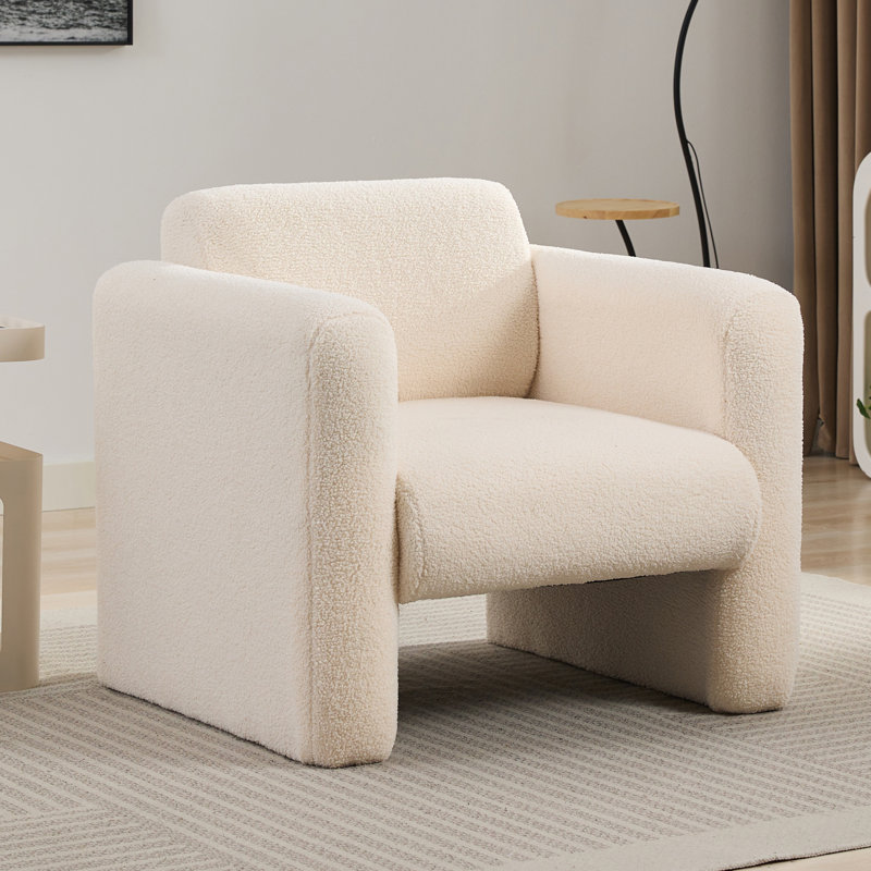 Chaise d'appoint confortable en tissu Sherpa moderne pour les espaces de vie