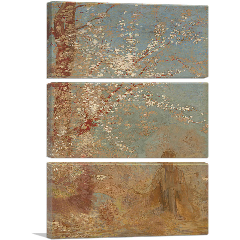 " The Red Tree 1905 " by Odilon Redon 3 - Pieces Painting Print, 60" H x 40" W x 0.75" D
