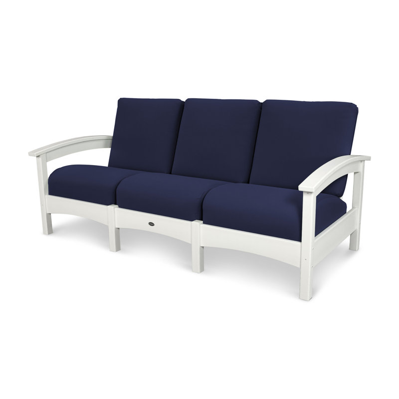 Rockport Club Sofa, Classic White / Navy