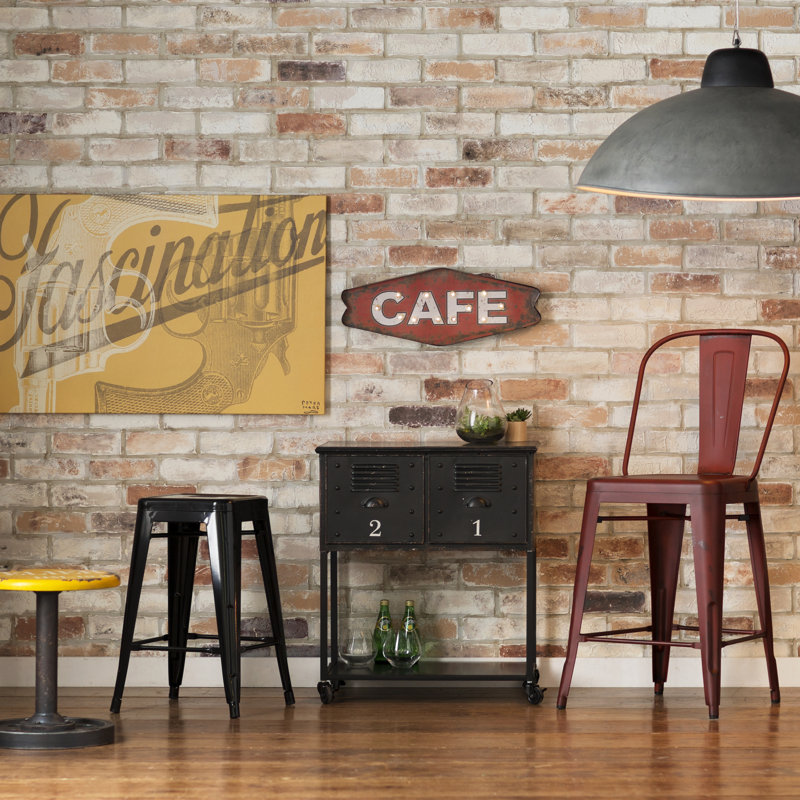 Delavan Counter Stool with Metal Frame, Black