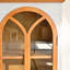 Buffet en bois massif brun et blanc