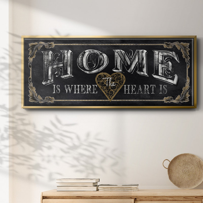 Home- Framed Canvas, 12" H x 30" W