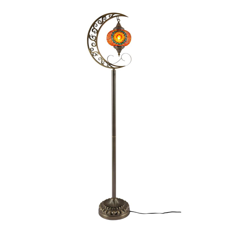 Turkish Moon Style Stained Glass Mosaic Floor Lamp