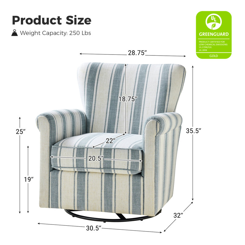 Fauteuil berçant et pivotant Arching, Polyester bleu