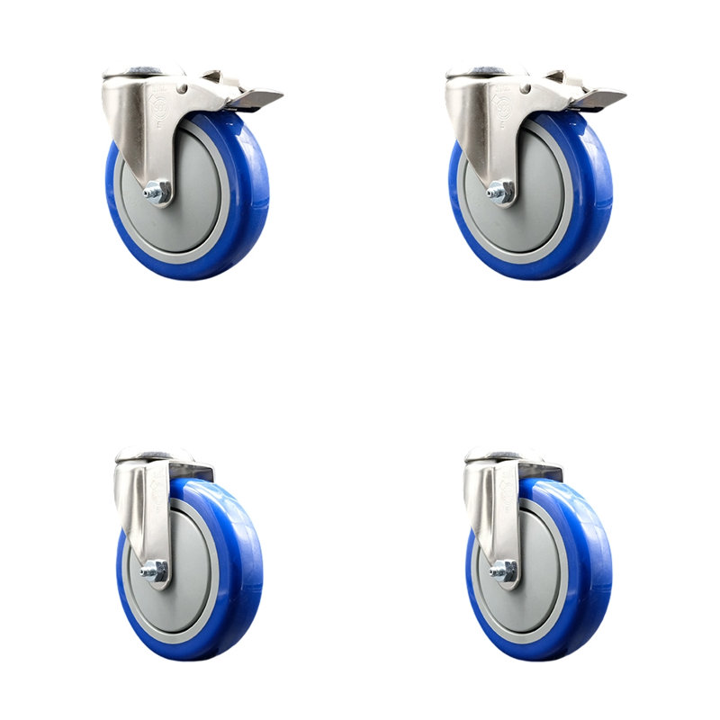 Roulettes pivotantes, H 5 po x l 5 po, Noir