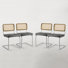 Lidda Tufted Upholstered Dining Side Chair with Cane Rattan Back