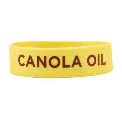  Bande d'identification en silicone pour bouteille à presser en silicone de 1 unité de 2,75 pouces lavable au lave-vaisselle, bande d'huile de canola jaune antidérapante pour étiqueter les condiments dans les restaurants et les camions