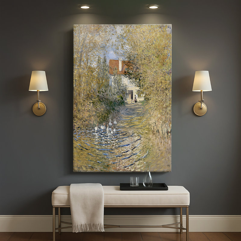 Les oies - Toile tendue sur châssis par Claude Monet, 40 po x 60 po