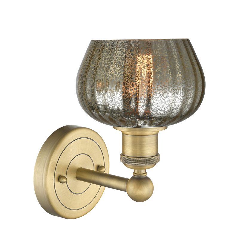 Canute Armed Sconce, Mercury, Brushed Brass