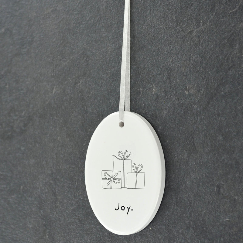 Carley Joy Presents Oval Shaped Ceramic Ornament
