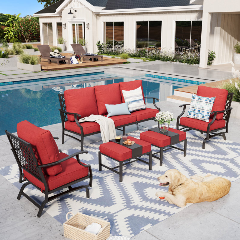 Carli Patio Conversation Set, No, Red