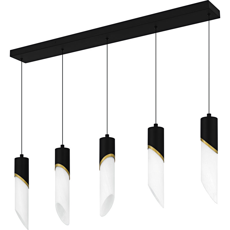 Lustre linéaire noir mat à 2 lumières Kepley