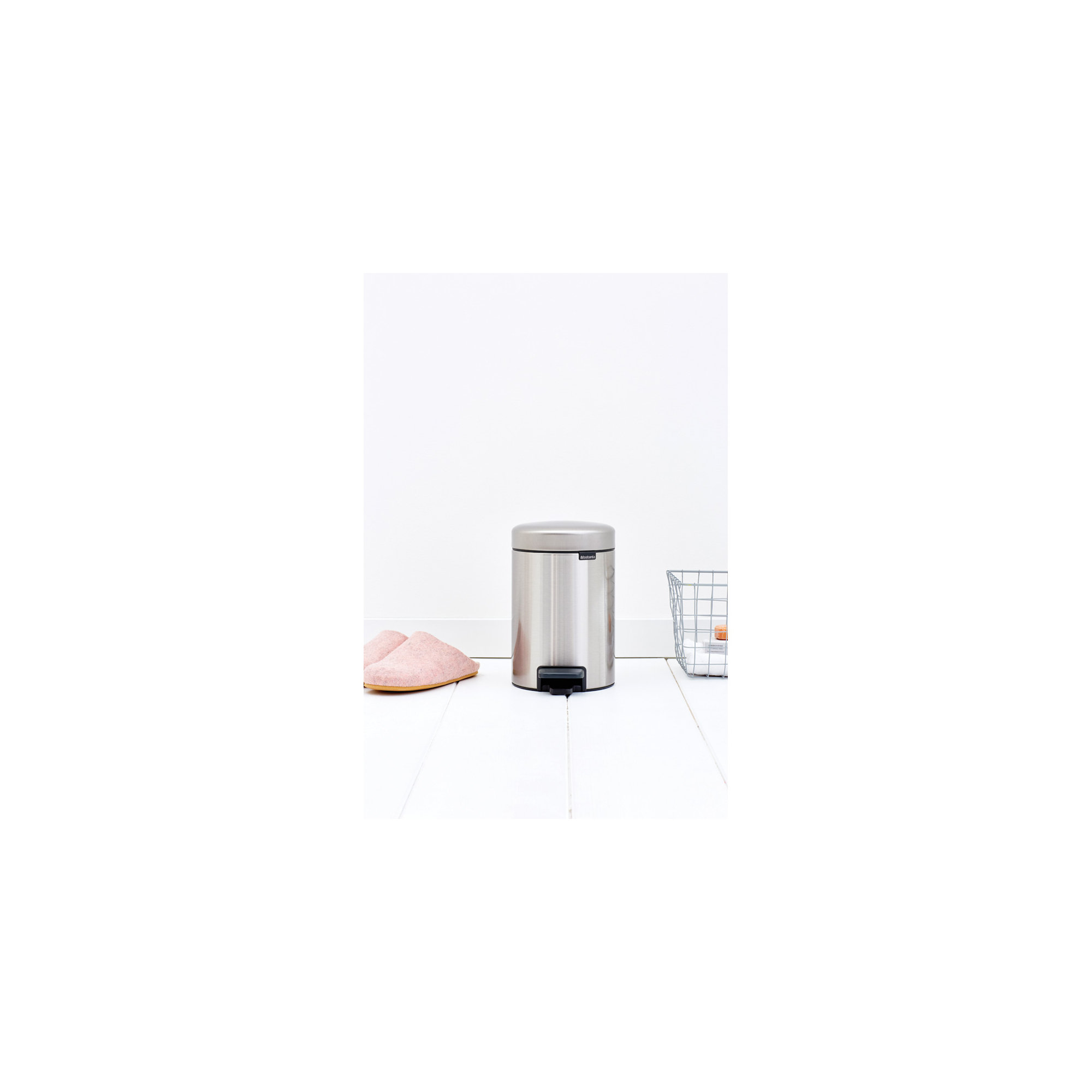 Brabantia NewIcon Step On Trash Can, 0.8 Gallon (3 Liter), Matte Steel Fingerprint Proof
