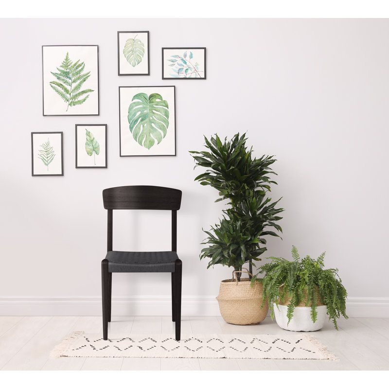 Chaise d'appoint tissée Piper, Noir