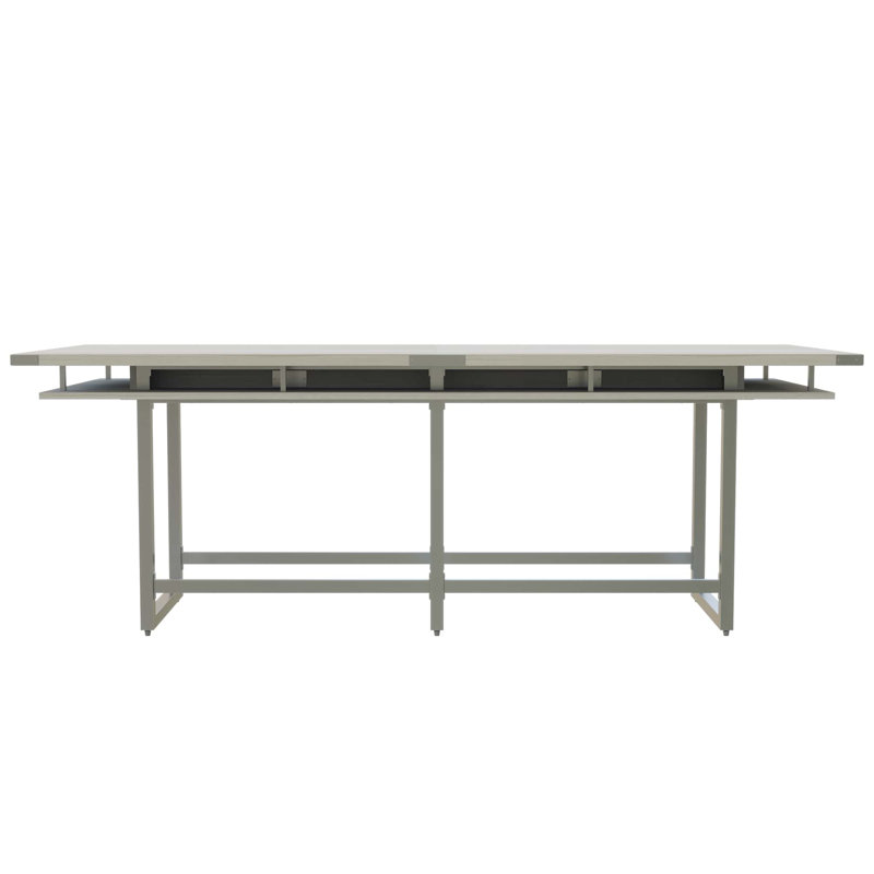 Table de conférence Mirella, H 42 po x L 192 po x p 47,25 po, Bois de frêne blanc, Gris