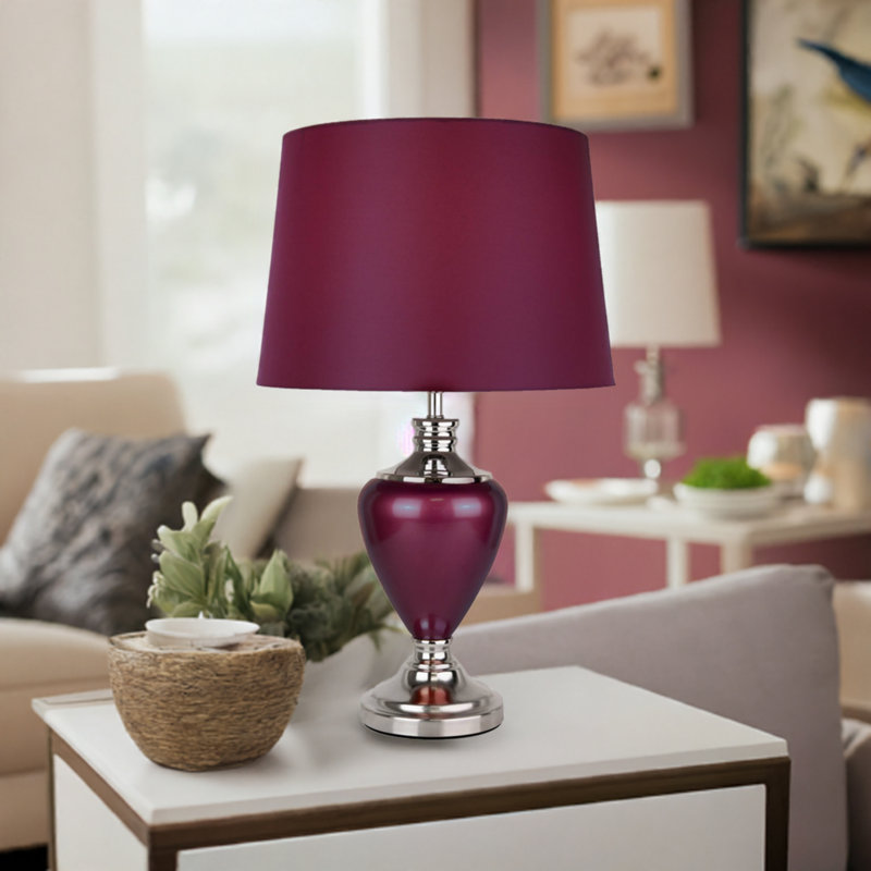 Edie 57Cm  Modern Classic Table Lamp, Red Chrome